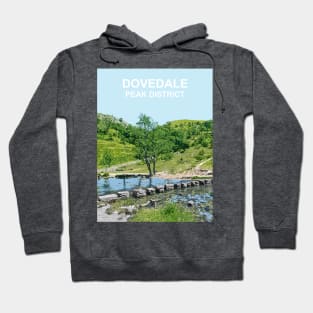 Dovedale, Peak District, Derbyshire art gift. Stepping Stones Hoodie